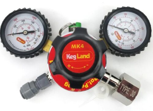 kegland Type 30 - MK4 Regulator (6.5bar PRV & 100psi Gauge)